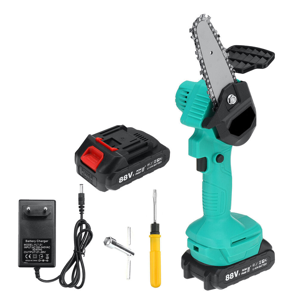 4in 1200W Electric Chain Saw Handheld Logging Saw With 2pcs 7500mah Battery