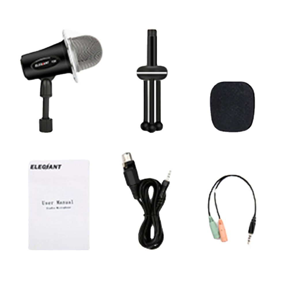 3.5mm Condenser Microphone Home Studio Portable Microphone for PC Computer Phone
