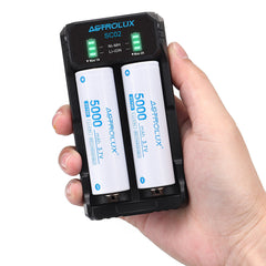 Type-C QC 3.0 Quick Charge USB Battery Charger Dual-slots For Li-ion/IMR/INR/ICR Ni-MH Ni-Cd 21700 18650 26650 Flashlight Battery