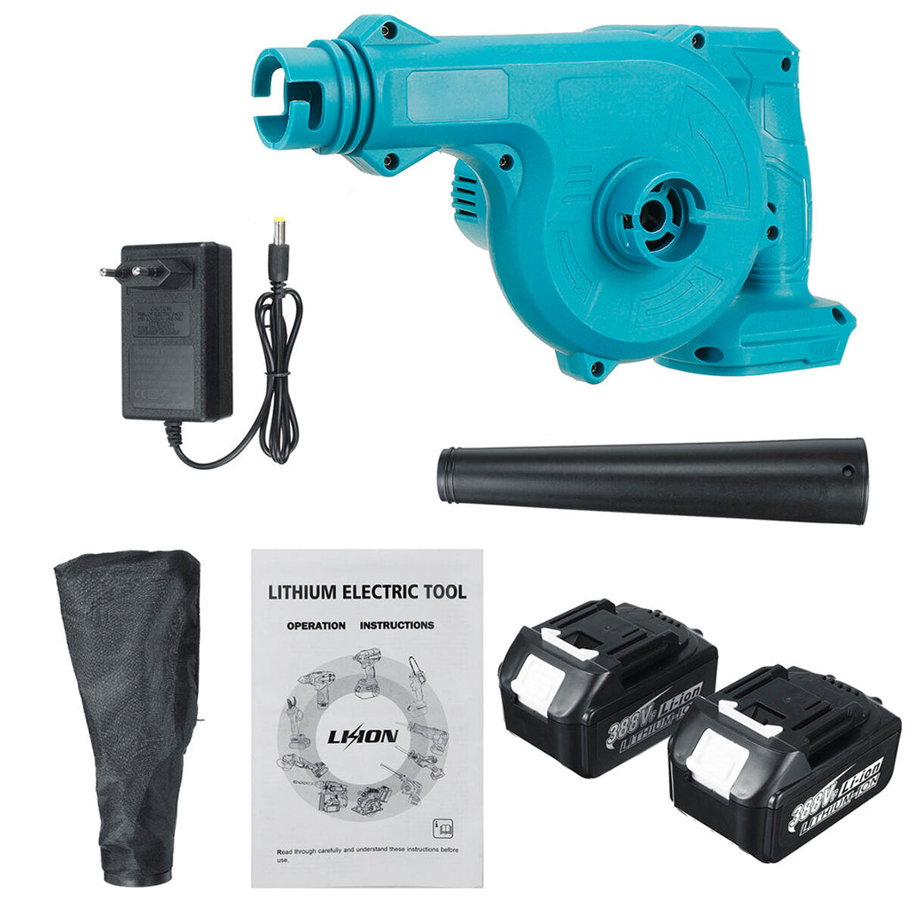 2200W 2-In-1 2.4Ah Home Car Electric Air Blower Vacuum Dust Sustion Collector Leaf Blower 24000mah Battery For Makiita