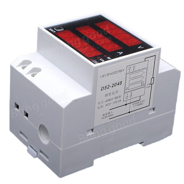 AC Volt Meterr Ammeter Din Rail LED Multifunction Digital Meter