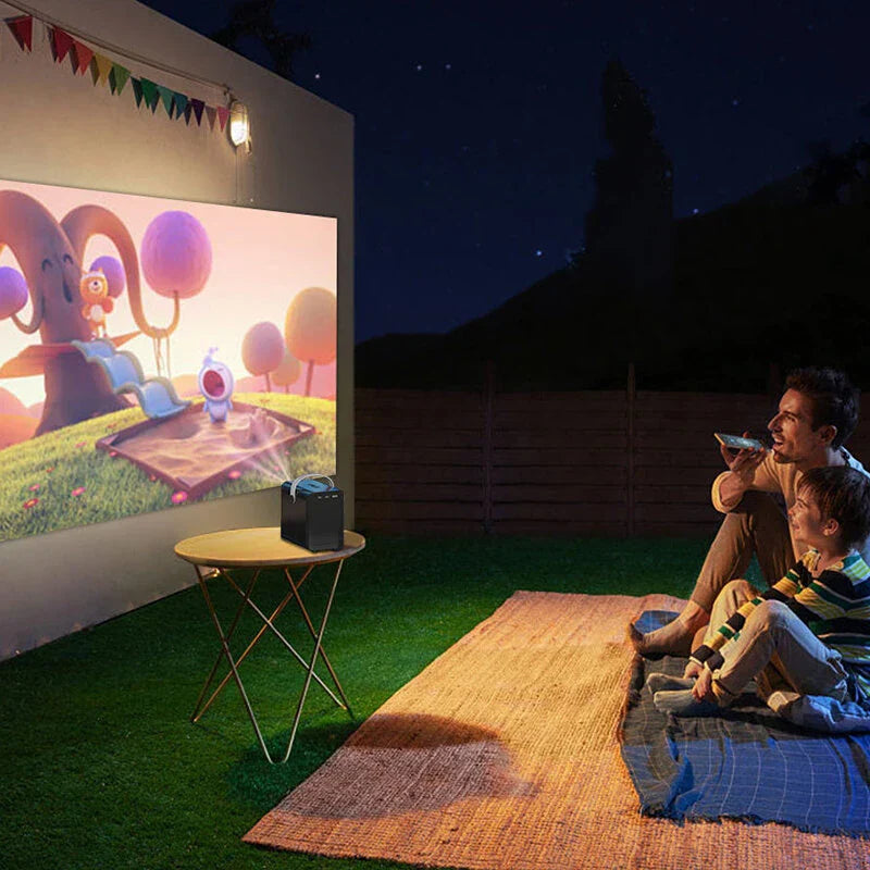 Smart 4K Portable LED Projector, 1080P, Wifi, Remote, Electronic Focus, Keystone Correction, Built-in Speaker, Home Theater