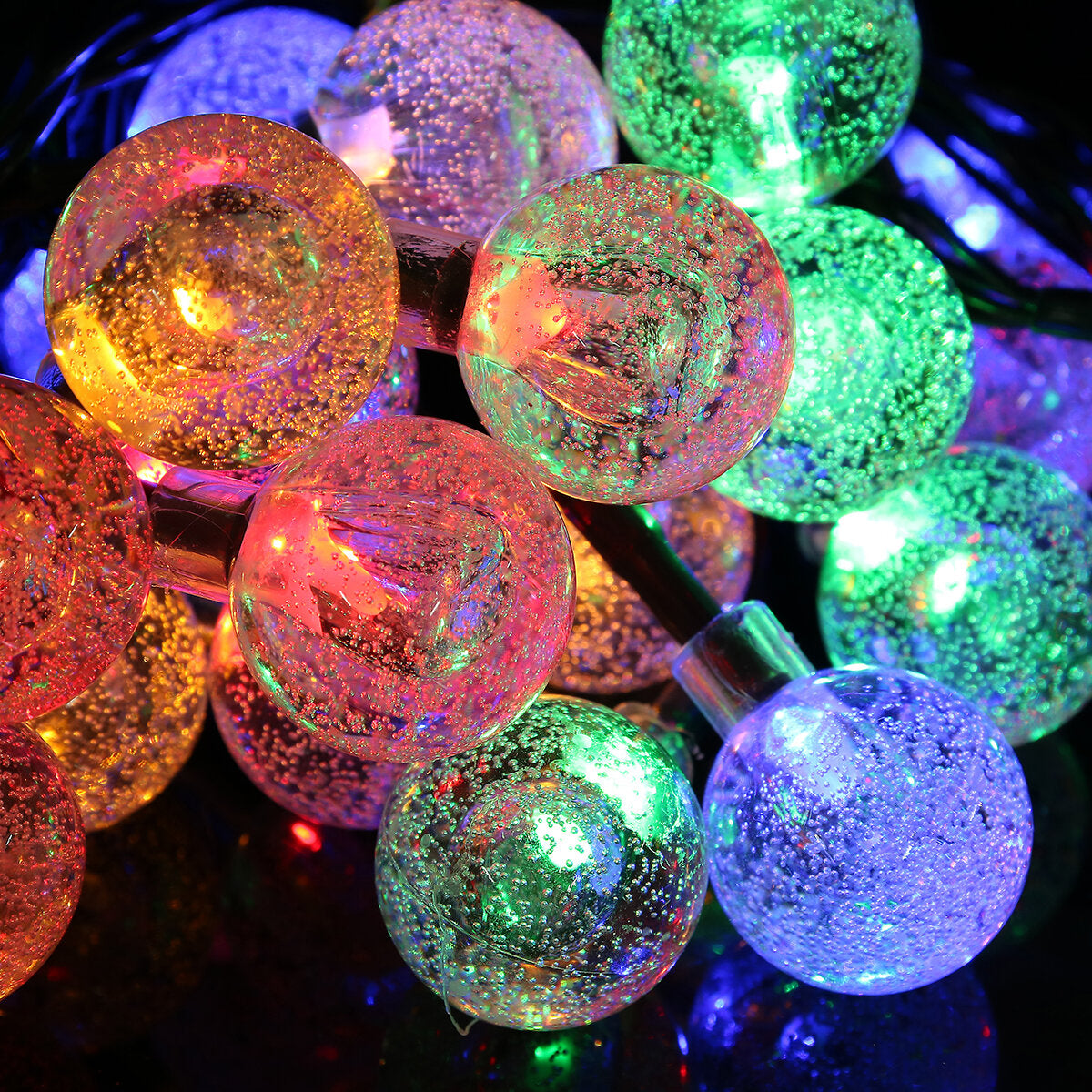 LED Solar Outdoor Waterproof Lamp 2.3cm Diameter Ball Shape Christmas Light String Balcony Garden Decoration Lights