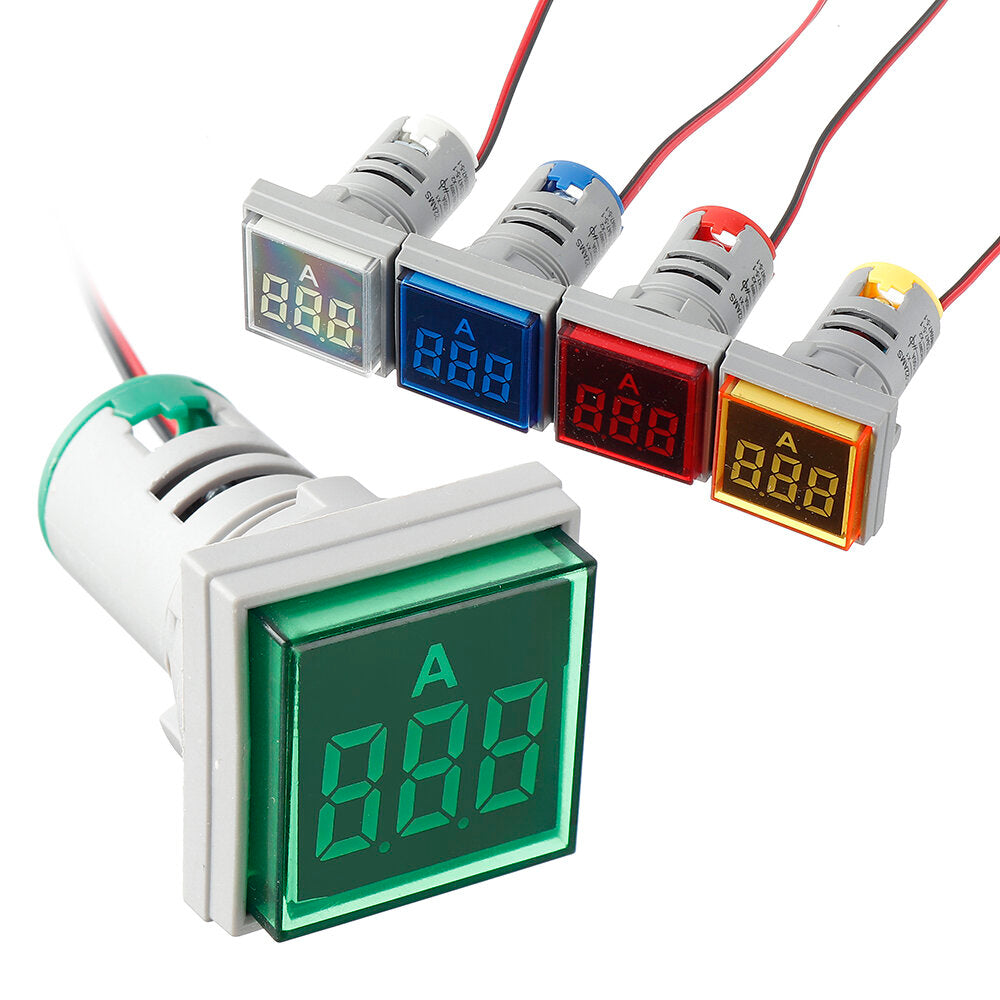 Square Ammeter Large Digital Tube Ammeter Indicator Light Ammeter Pack4