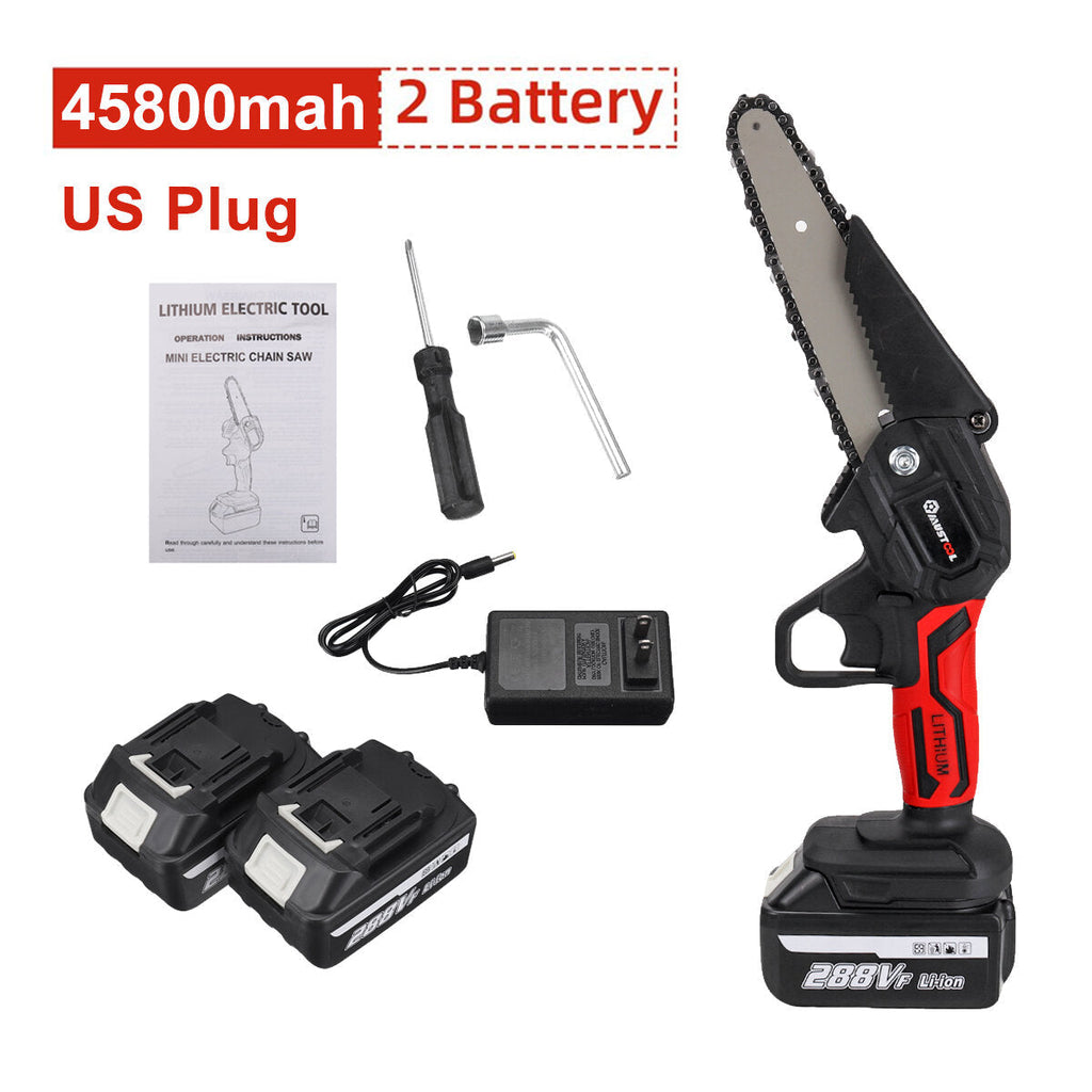 6 Inch 1200W Electric Chain Saw Cordless Pruning Chainsaw Garden Woodworking Tool