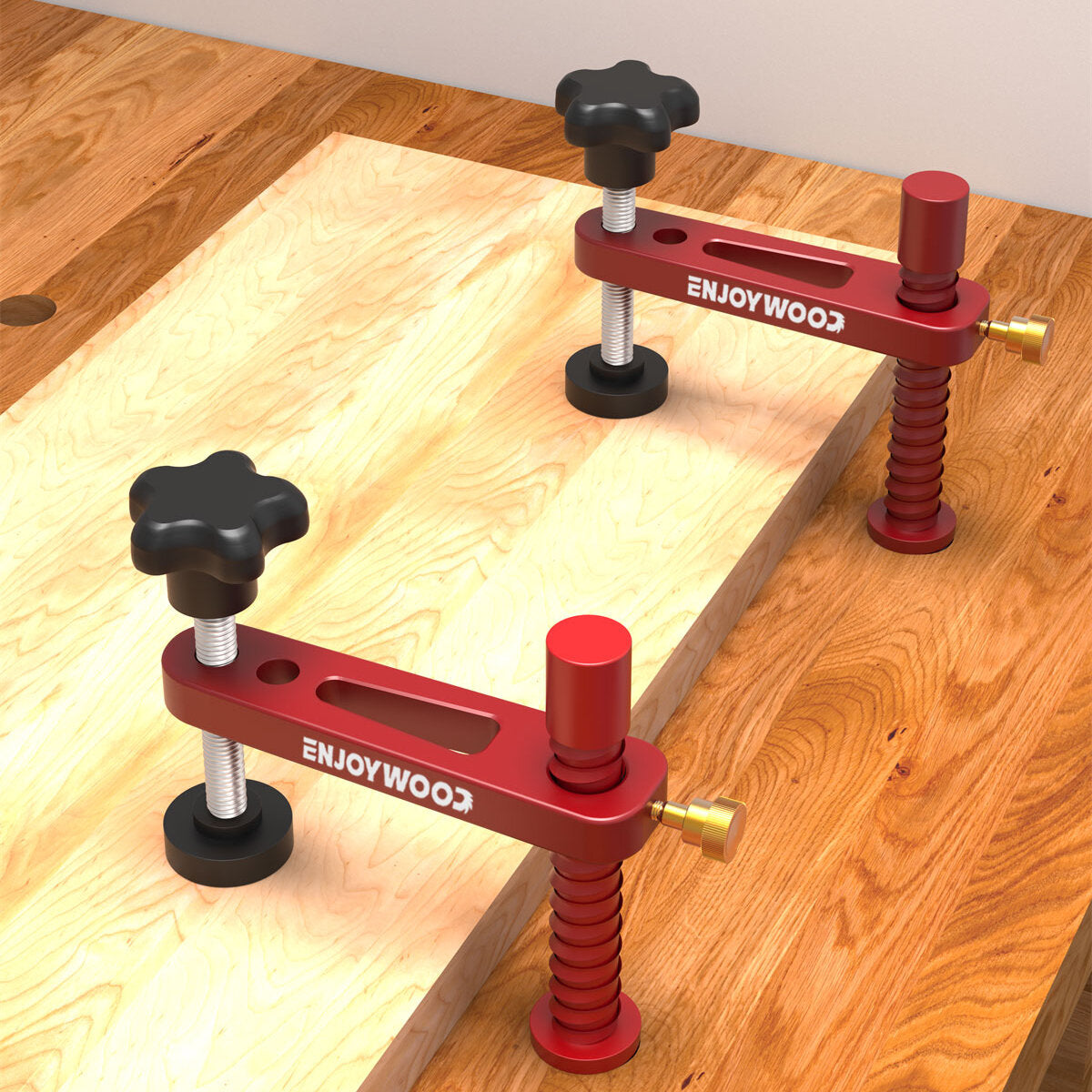 Enjoywood 3/4" Bench Dog Clamps - Durable, Adjustable, User-Friendly, Superior Clamping Force for Woodworking & DIY