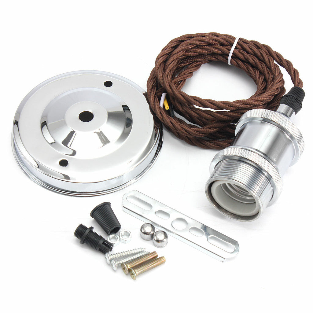 110V-220V 600W Vintage Lamp Holder Ceiling Canopy and Copper Socket with 2M Wire