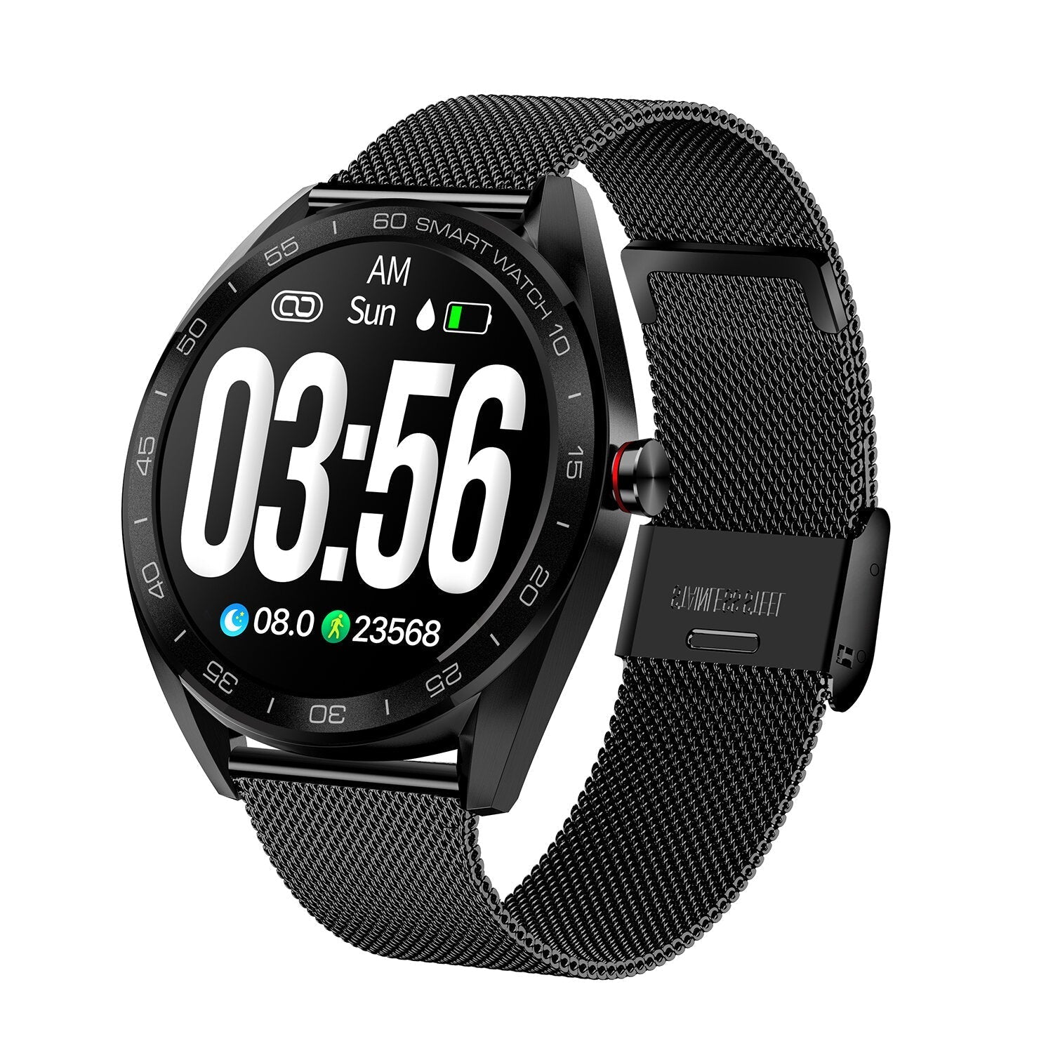 Full Touch Color Screen Smart Watch Multi Function Business Style HR and Blood Pressure Monitor Wristband
