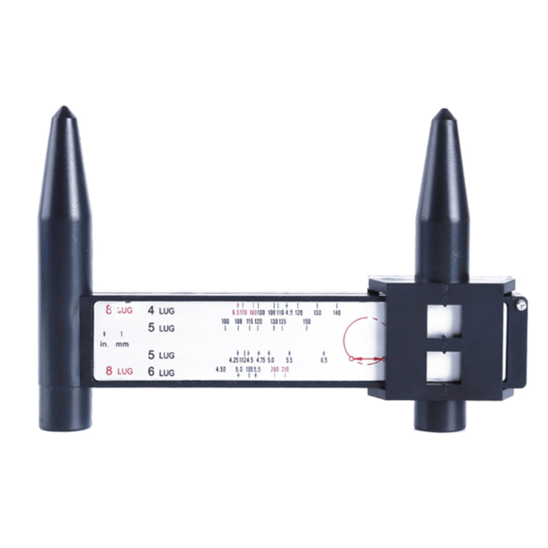 1pc Black Caliper Hub Hole Distance Measurement Tool Ruler Wheel Bolt Gauge