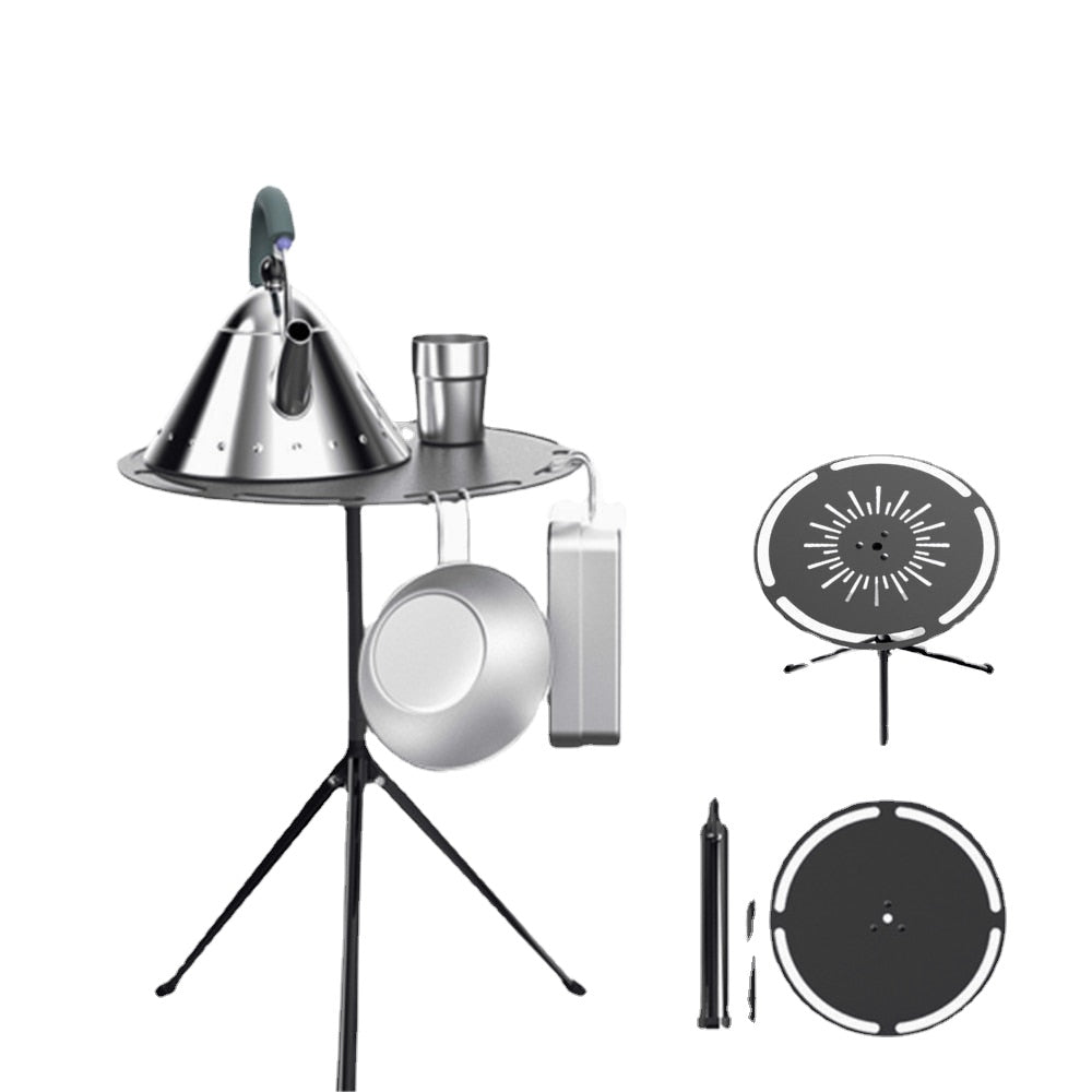 Portable Camping Table Foldable Round aluminium Alloy Height Adjustable Outdoor Hiking Picnic
