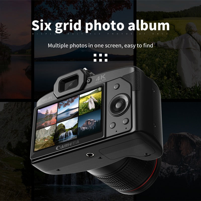 6400MP HD WiFi 4K Dual Lens Camcorder, 3" IPS Display, 16X Zoom, DSLR for YouTube Streaming & Vlogging