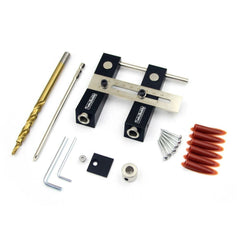 Adjustable Woodworking Pocket Hloe Jig Dual-hole Positioning Puncher Set Drilling Jig Punch Locator Guide Positioner Tool