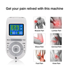 15 Modes TENS EMS Device for Pain Relief & Muscle Relaxation, LCD Display, 2 Channels, Portable, Battery Operated