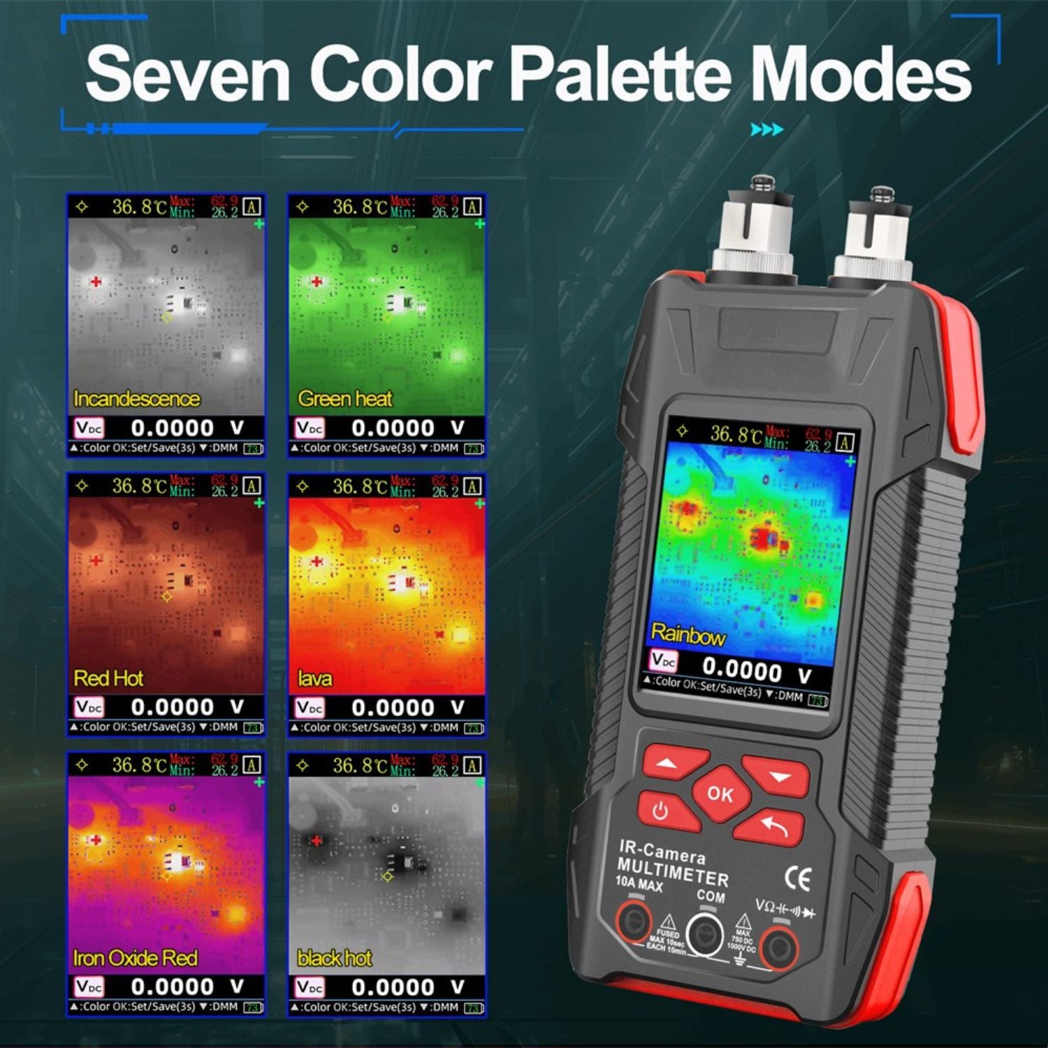 GreenZech Fusion-34 Pro Series | 240x240 HD Thermal Imaging Multimeter | Professional 3-in-1 & 5-in-1 Diagnostic Tool