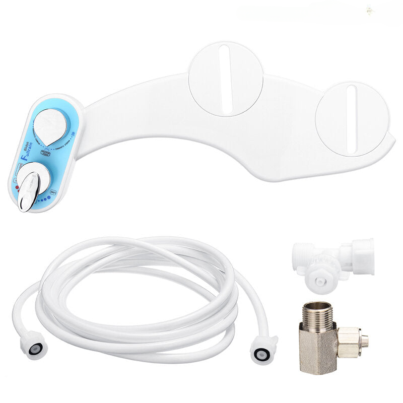 Toilet Bidet Hot/Cold Water Dual Spray Non-Electric Mechanical Self Cleaning Adjustable Angle Bidet Toilet Device