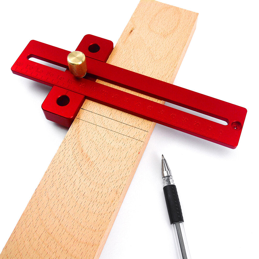 Aluminum Alloy T-Type Hole Ruler 170/270/370mm for Woodworking - Durable Measuring Tool with Clear Scale