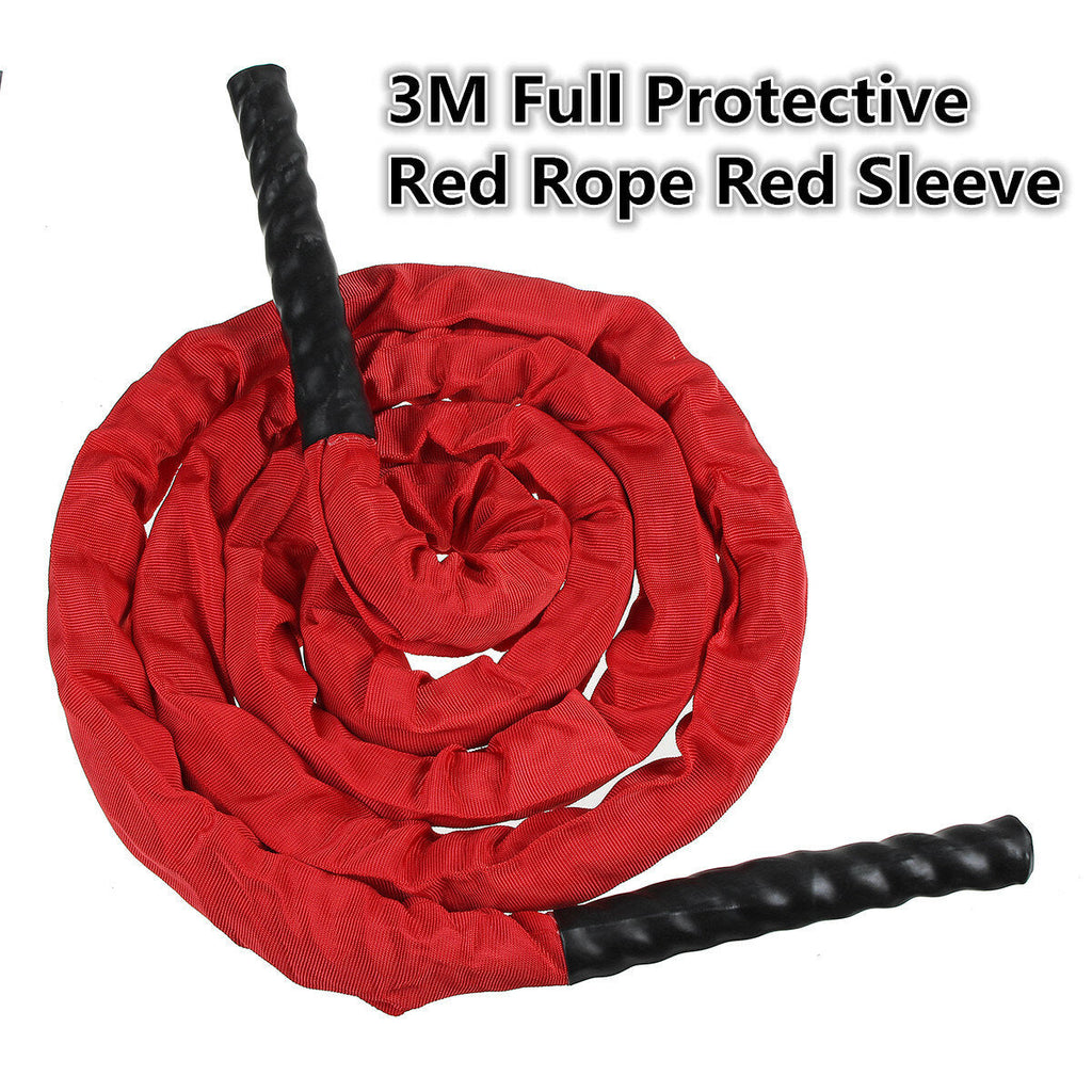 3-Colors 25mm Dia. Fitness Heavy Jump Rope 300CM Weighted Battle Skipping Ropes Power Improve Muscle Strength Training Rope