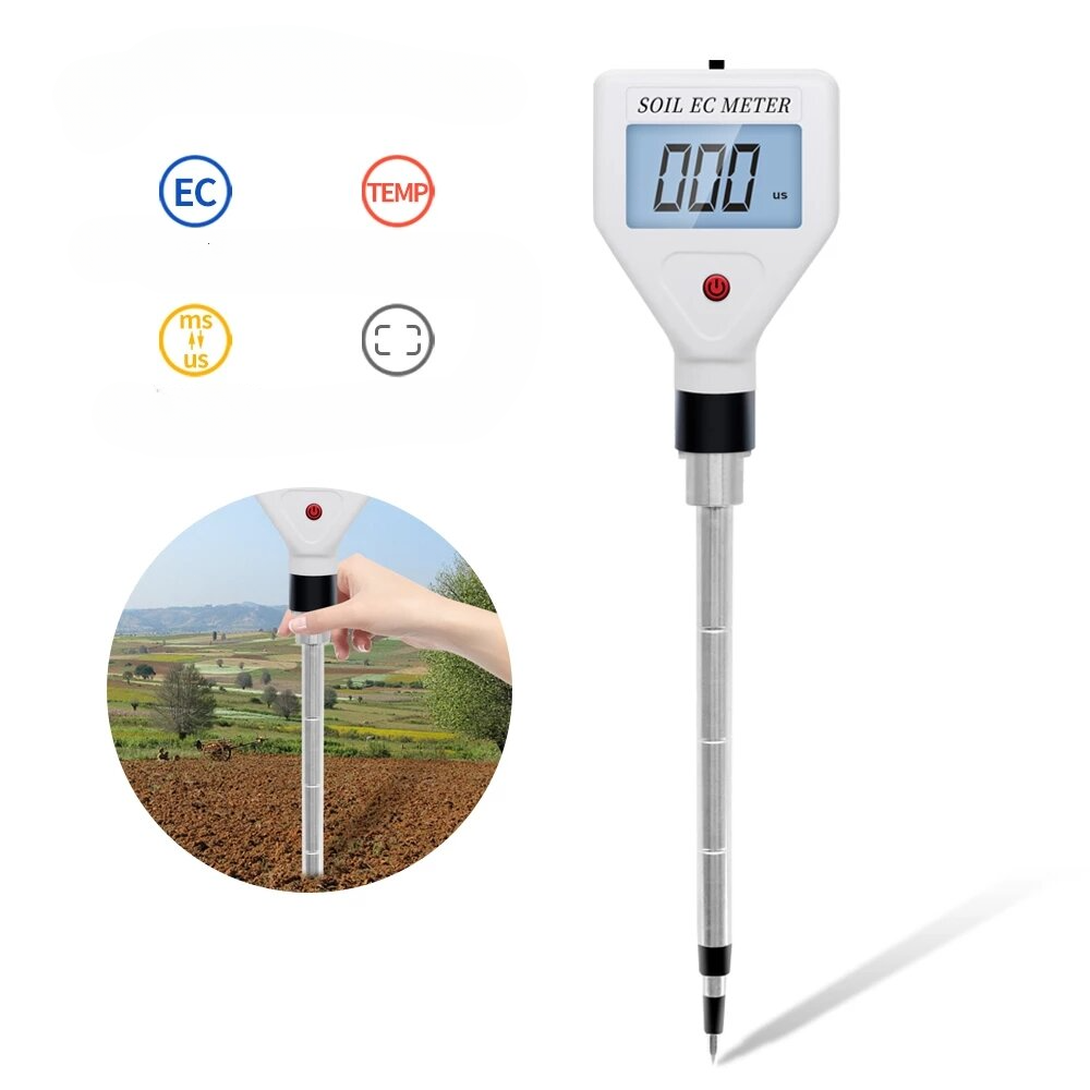 0-1999us/cm Portable Electronic EC Soil Meter EC Value Measurement Tester for Indoor Plant Flower Maintenance