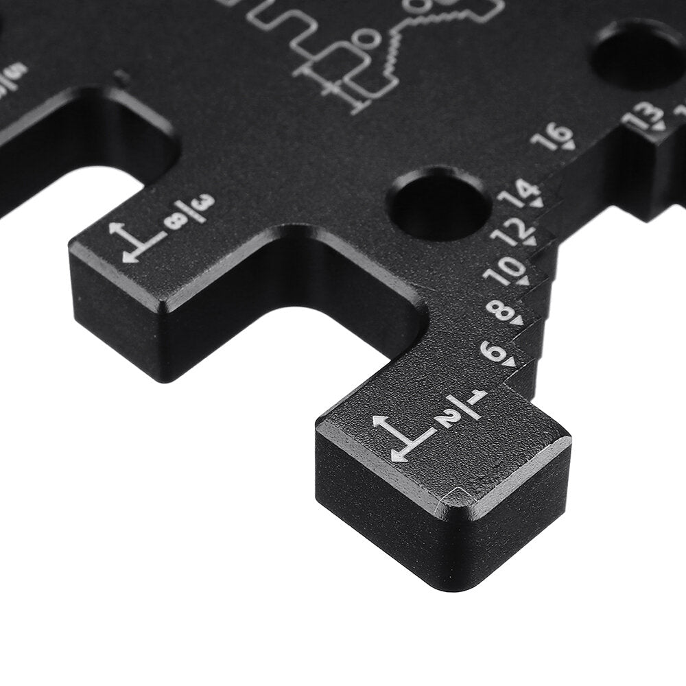 Aluminum Alloy Router Template Jig & Depth Gauge, Black, Inch & mm Sizes, Precision Woodworking Tool