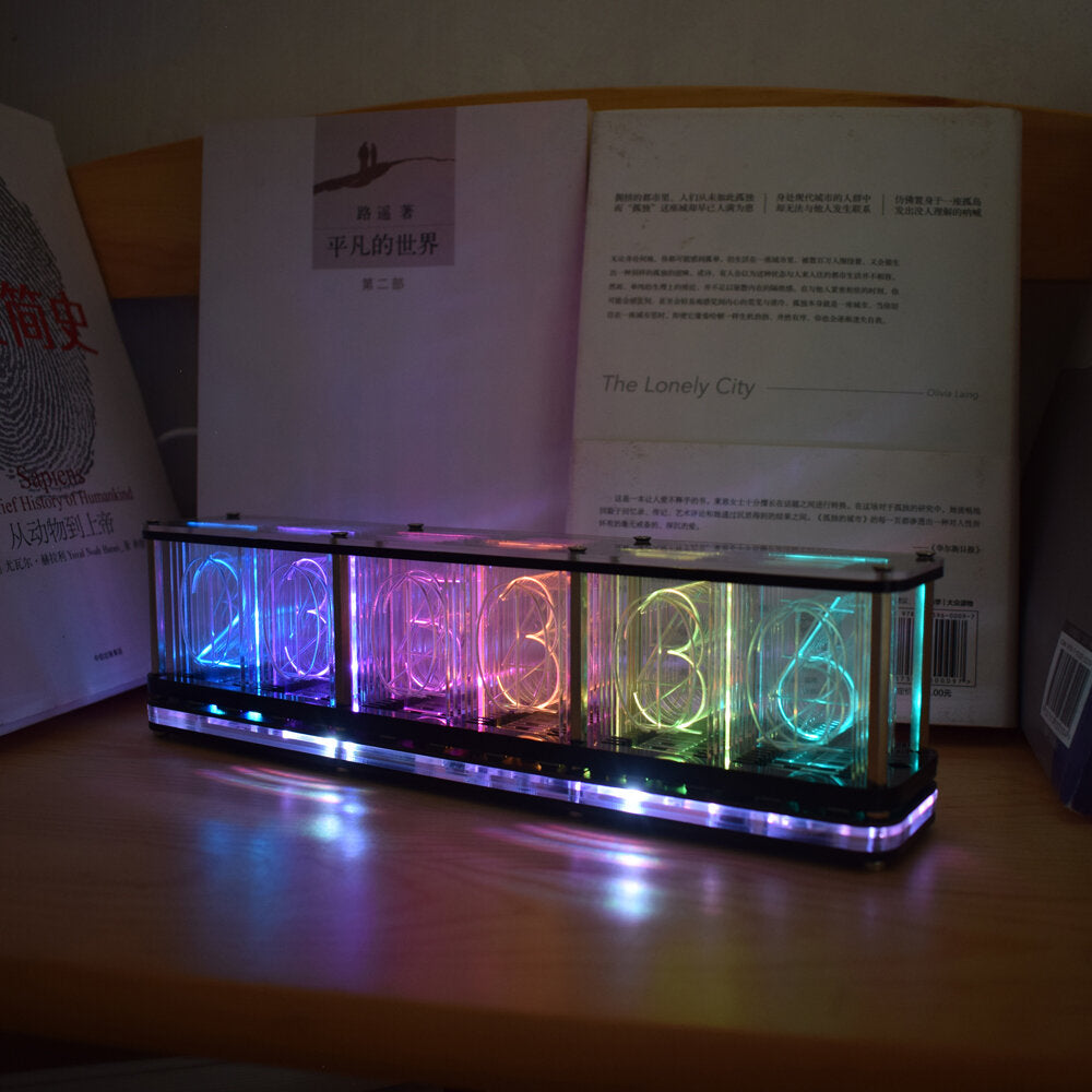 Glow Clock Full Color RGB Glow Tube Clock LED Music Spectrum Kit