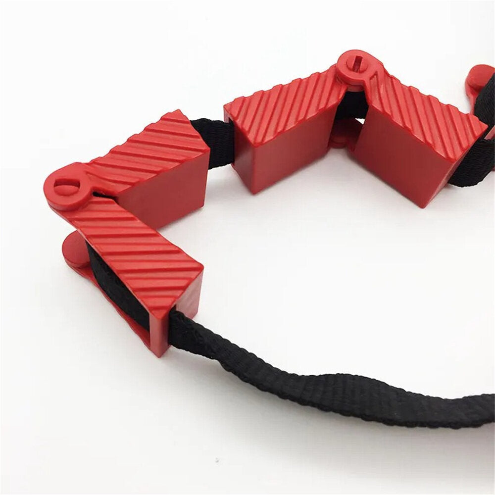 Red Strap Clamp for Woodworking - Multifunctional, Durable ABS, Includes 4 Foldable Clamping Blocks, Ideal for DIY Projects