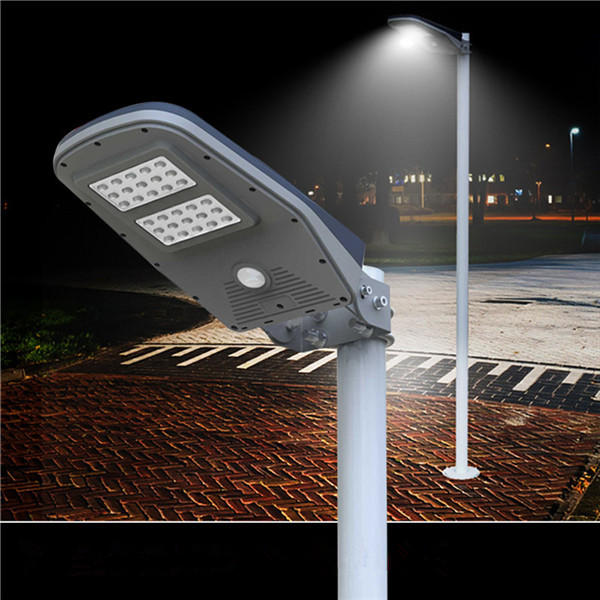 Solar Powered  PIR Motion Sensor 30LED Street Light Waterproof Outdoor Wall Lamp with Remote