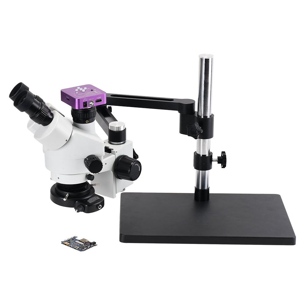 51MP 2k Trinocular Stereo HDMI Microscope Camera 7X-45X Continuous HD Zoom Stereo Trinocular Microscope For Phone Repair