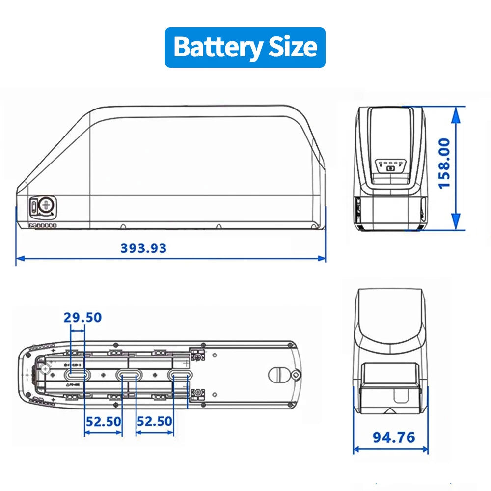 48V 30Ah E-bike Battery, Premium LG Cells, 5-Pin Base, 4A Fast Charge Electric Bicycle Battery for DOUTTS DEEPOWER JANSNO, etc