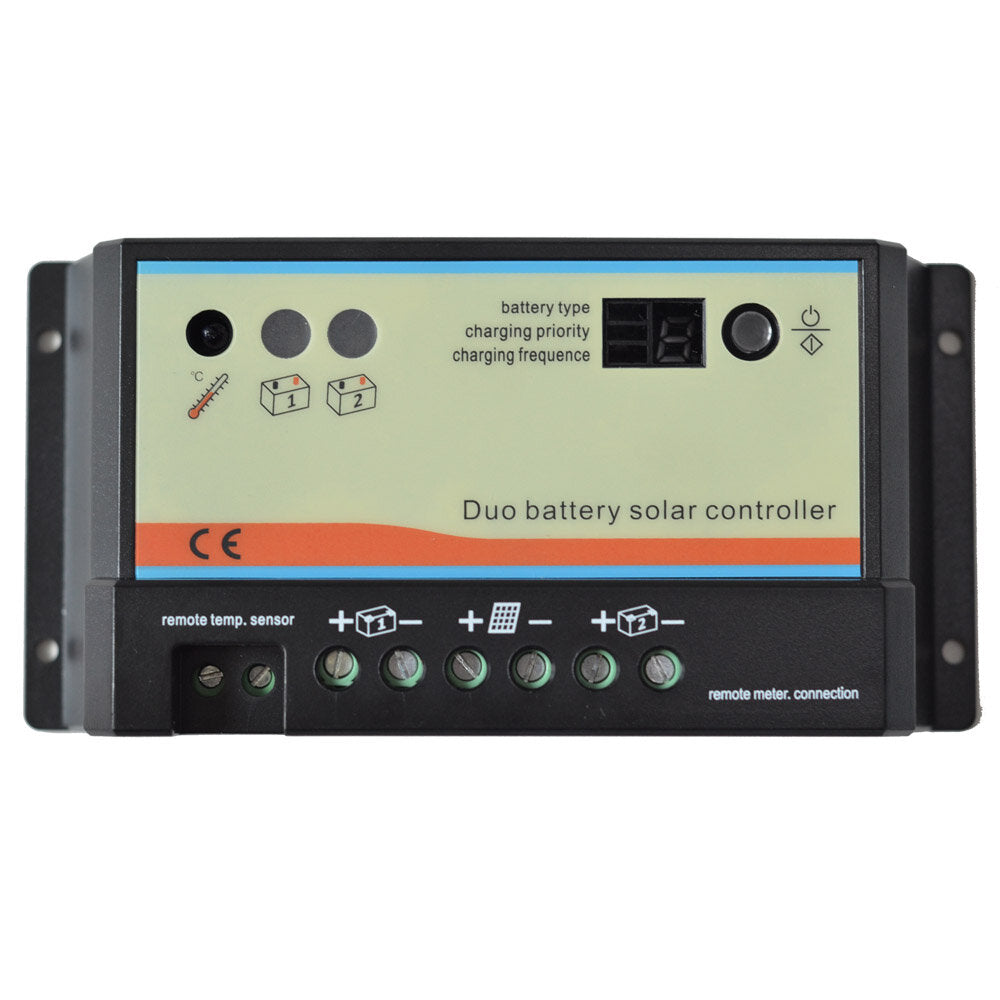 10A 20A12V 24V Dual Battery RV Solar Controller Charger High Efficient PWM Charging Regulator