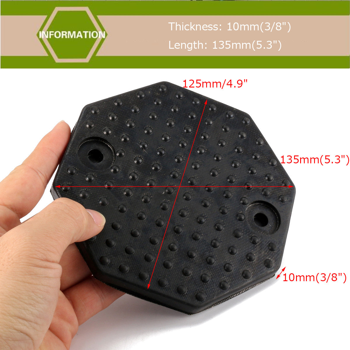 4PCS Octagon Rubber Arm Car Lift Tray Pad Accessories for Car Truck Substantial Rubber Mat