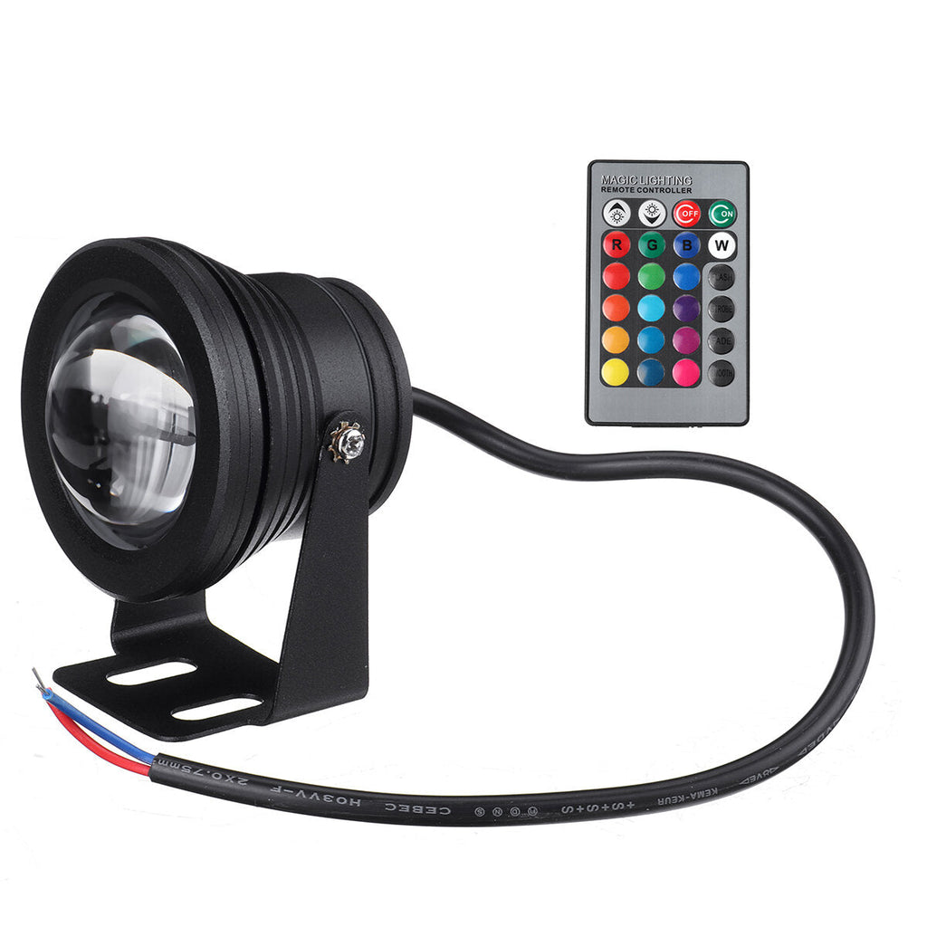 DC12V 10W RGB LED Underwater Light Waterproof Fountain Pool Spotlight With Remote Control