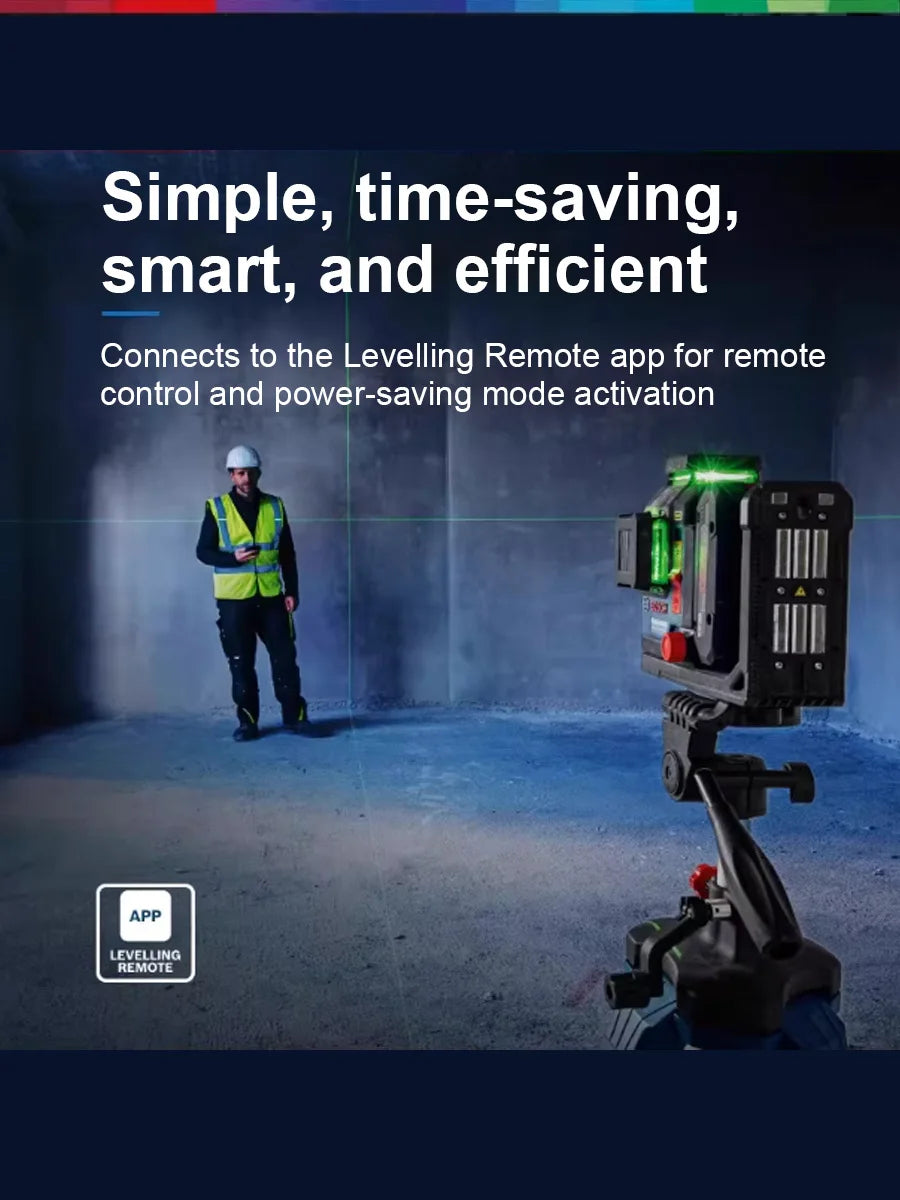 Bosch GLL 18V-120-33CG Green Laser Level, 3x360°, Bluetooth App Control, Fine Adjustment & Triple Power Modes