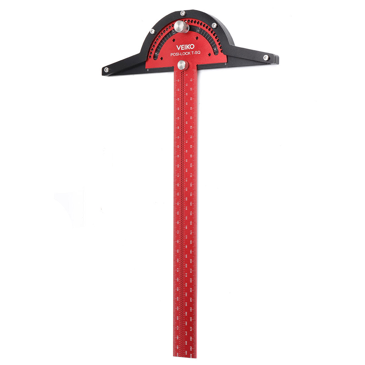300mm Angle Positioning T Square Ruler - Adjustable 0-75° with 5° Increments for Woodworking and Carpentry Tools