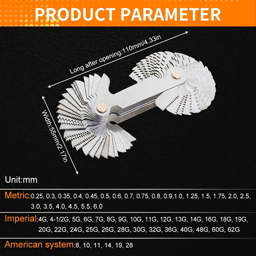 US+Metric+Inch Rib Pattern Thread Gauge Suitable for Industrial measurement