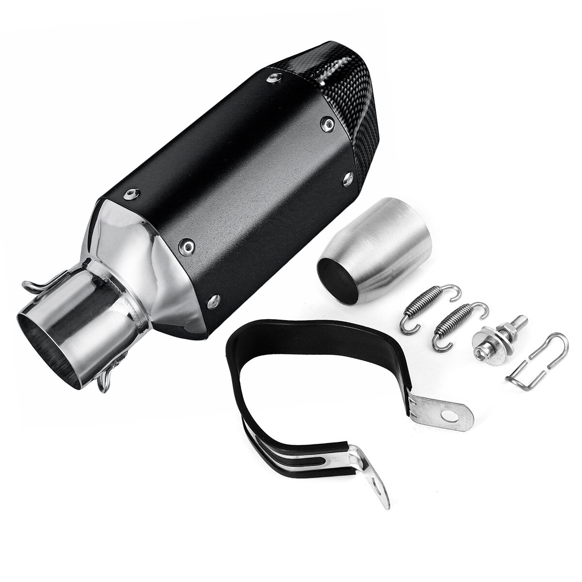 Universal Motorcycle Short Steel  Exhaust Pipe  Muffler Silencer  Removable 38-51mm