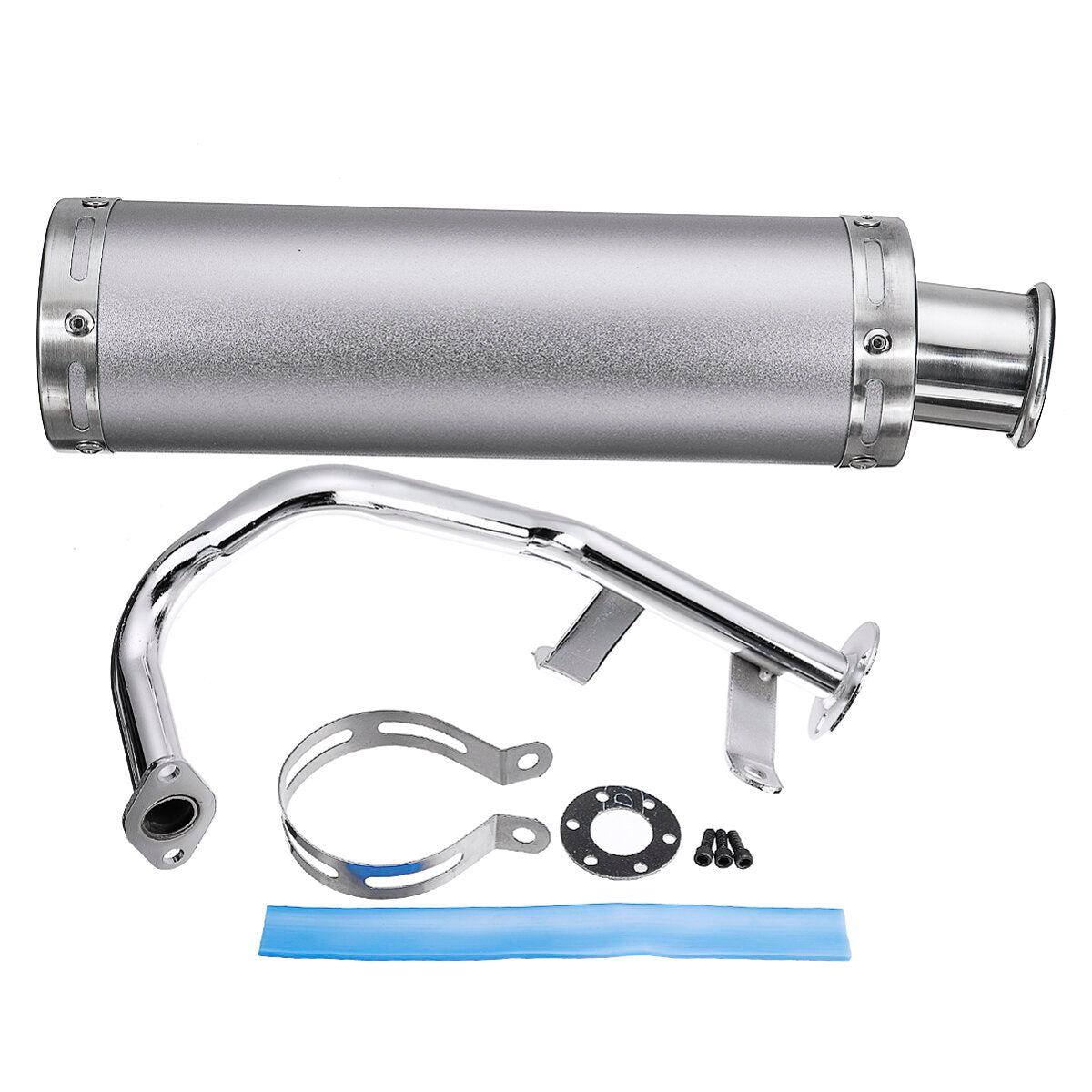 Motorcycle Cafe Racer Exhaust Muffler Pipe with Sliding Bracket Universal