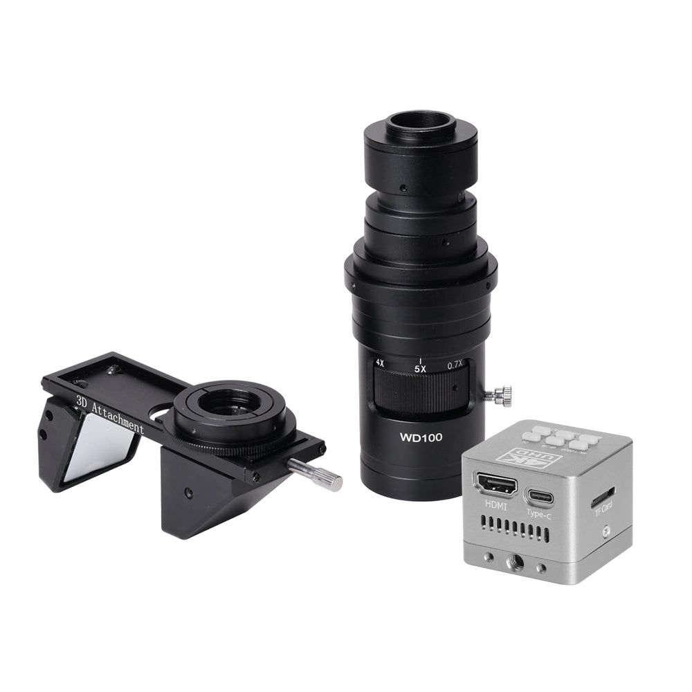 Real 4K UHD 3D Microscope Camera 7- 200X Parfocal Lens Industrial Electronic Digital Microscope for Phone Repair PCB Soldering