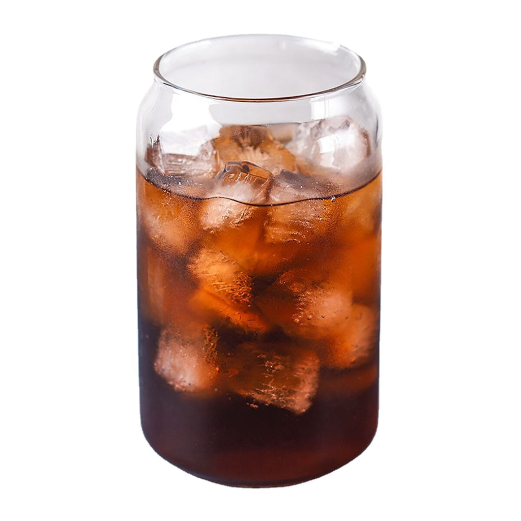 Transparent Glass Cola Can Shaped Glass Mug Heat Resistant Cold Drink Cup Cafe Beverage Juice Milk Cup