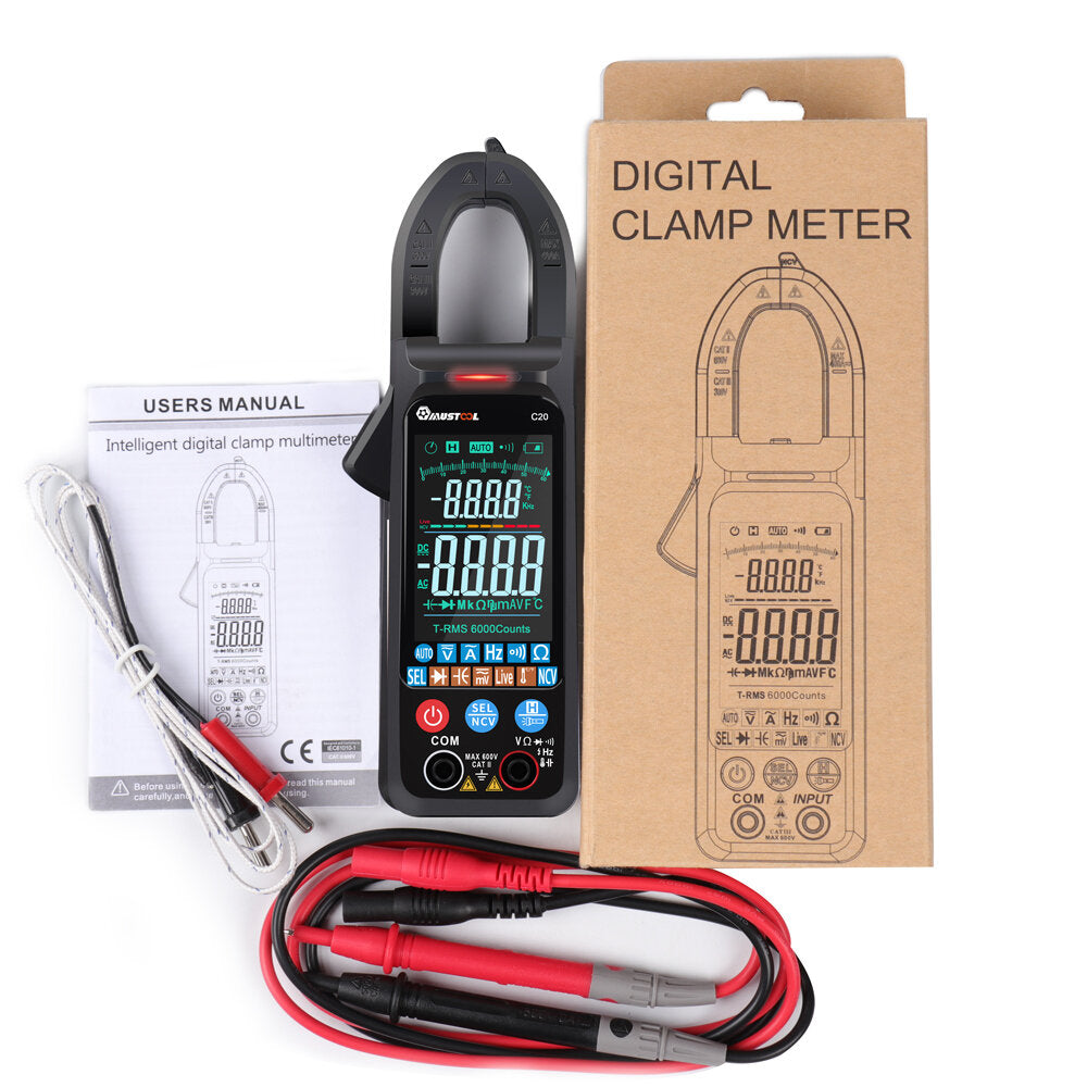 Large Color Screen Digital Clamp Meter NCV 6000 Counts True RMS Automatic Measurement Smart Digital Multimeter