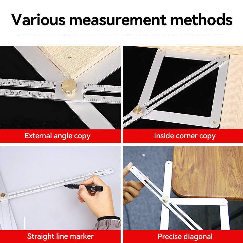 360° Multi-function Diagonal Ruler Protractor Thickened Doors And Windows Trimming