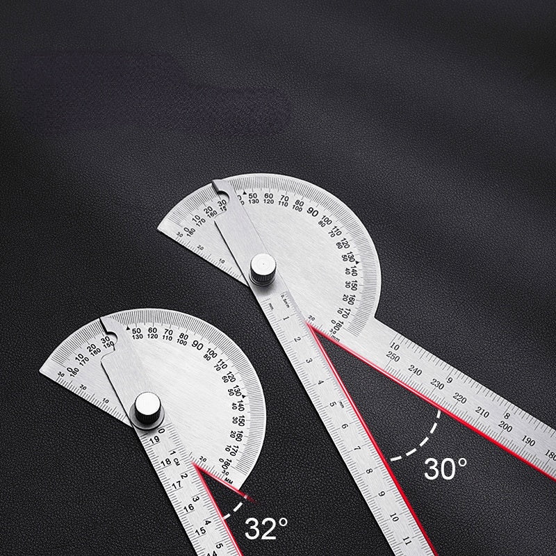 Stainless Steel irregular Protractor Large Carpenter's Measuring Angle Gauge