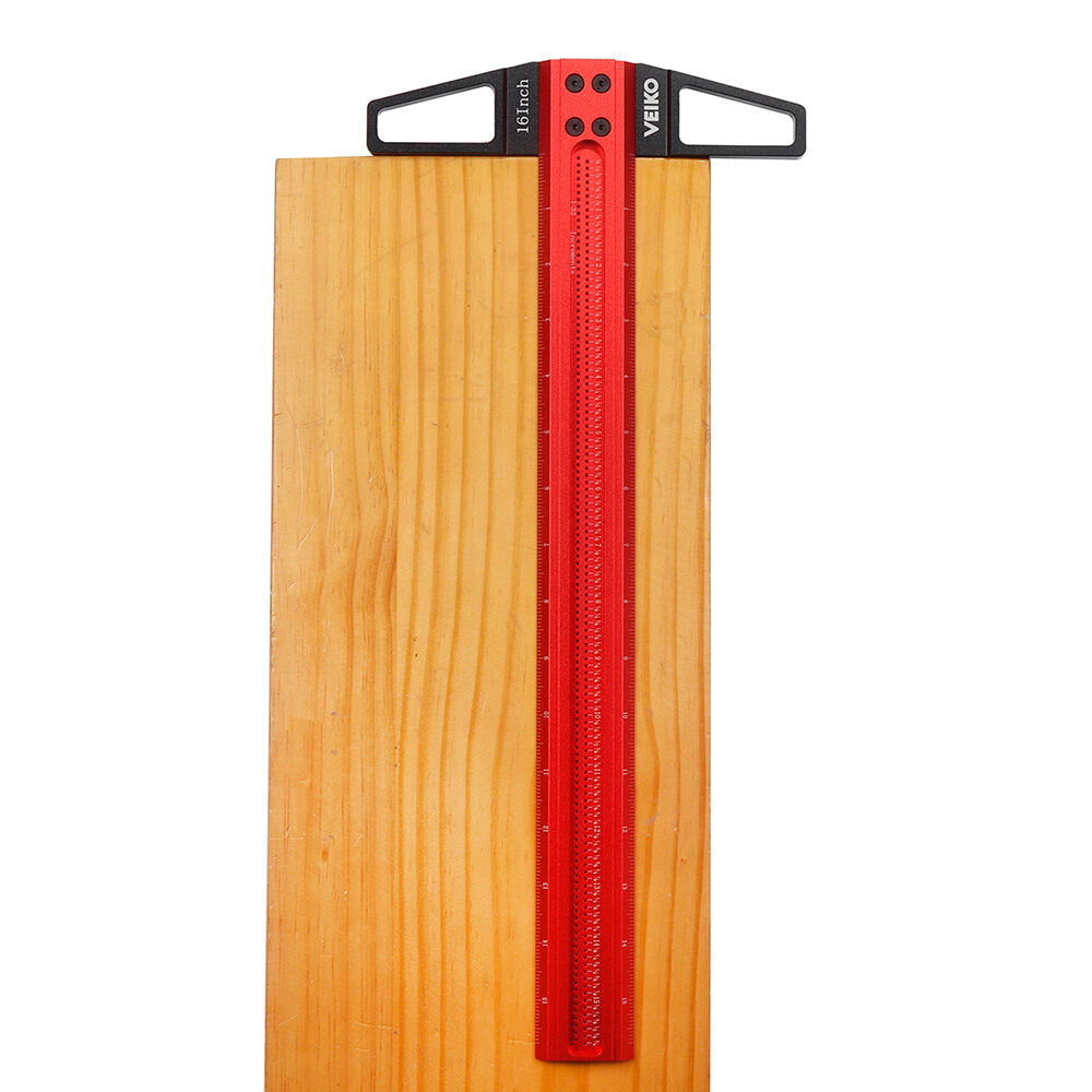 12 to 30 Inch Aluminum Alloy Precision Woodworking Scriber Positioning Marking T Ruler 1/16 Inch Per Hole