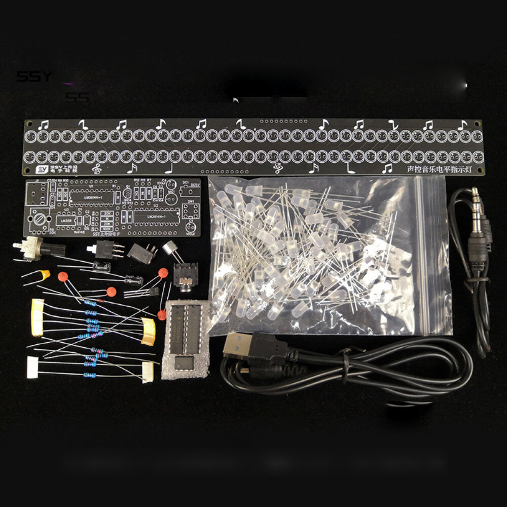 38-Segment Sound Control Music Level Indicator DIY Kit Foggy Colorful Music Spectrum Electronic Production Parts
