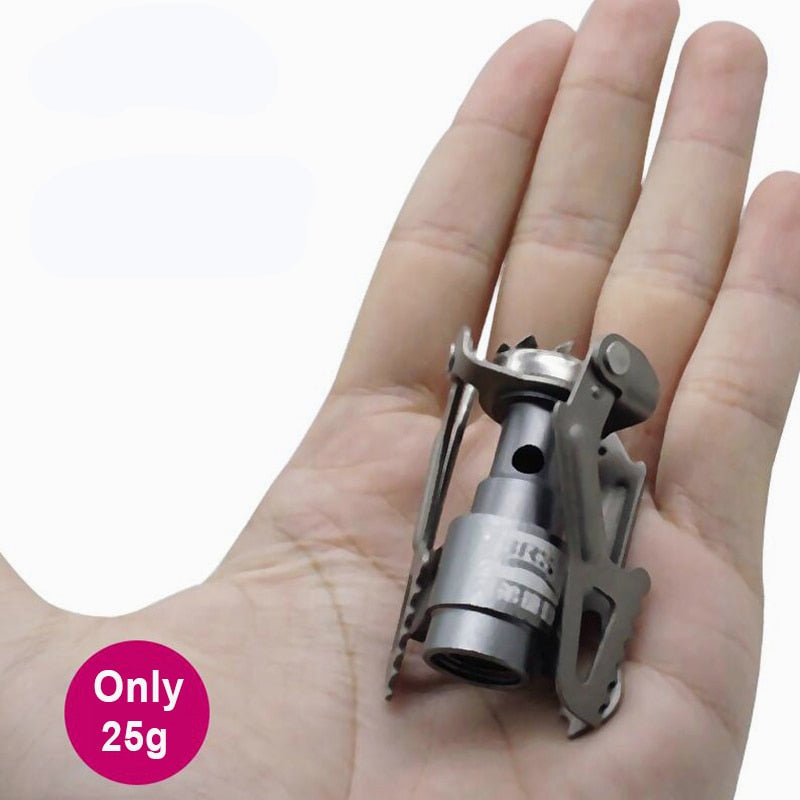 Outdoor Gas Stove Camping Gas Burner Portable Mini Titanium Stove Survival Furnace Pocket Picnic Gas Cooker