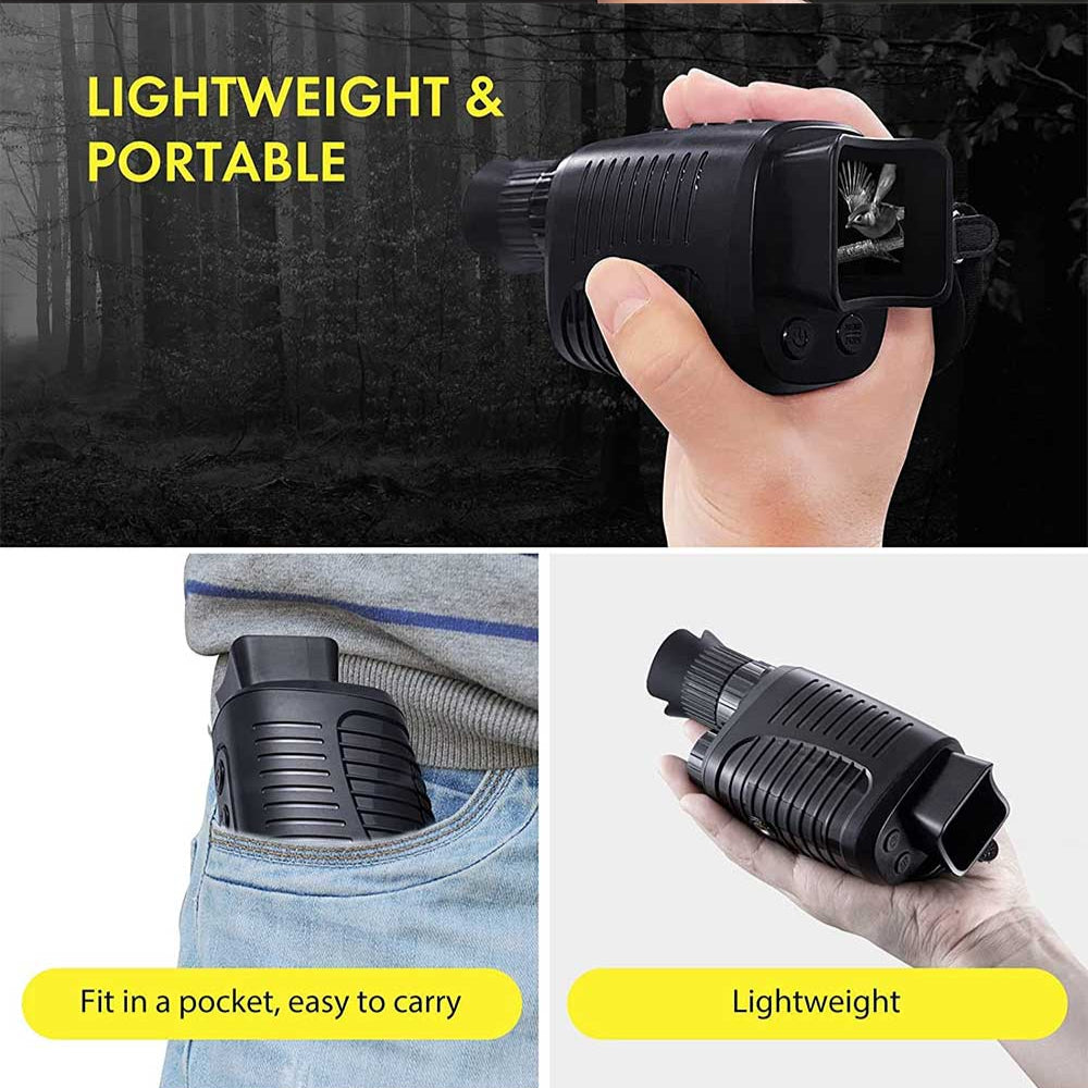 1080P HD Night Vision Monocular, 5X Zoom, Dual-use Telescope, 7-Level Infrared, IP54 Waterproof for Outdoor Hunting