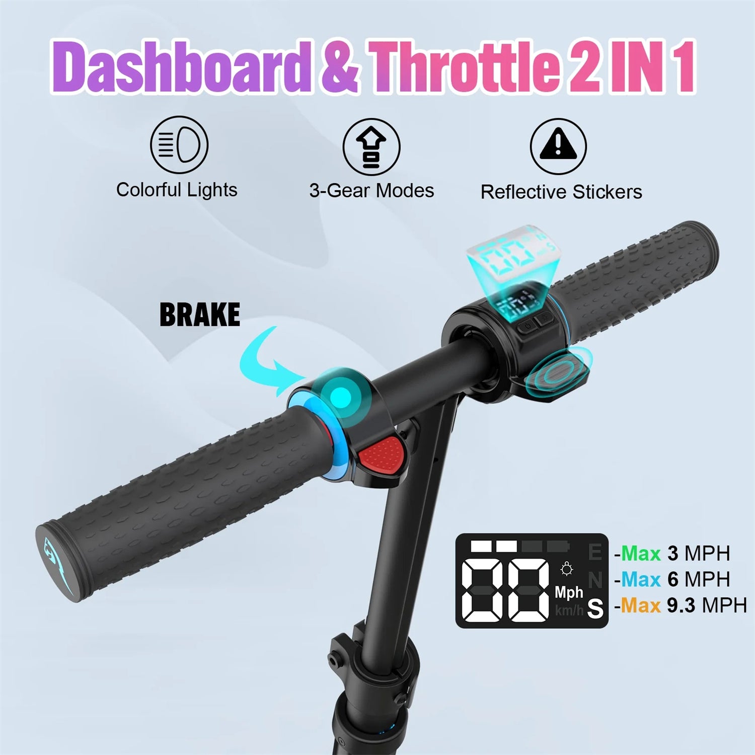 Electric Scooter 25.2V 2.6AH Battery 150W Motors 6.5inch Tires 8KM Max Mileage 60KG Max Load Folding Kids Electric Scooter for 6-12 Years Old