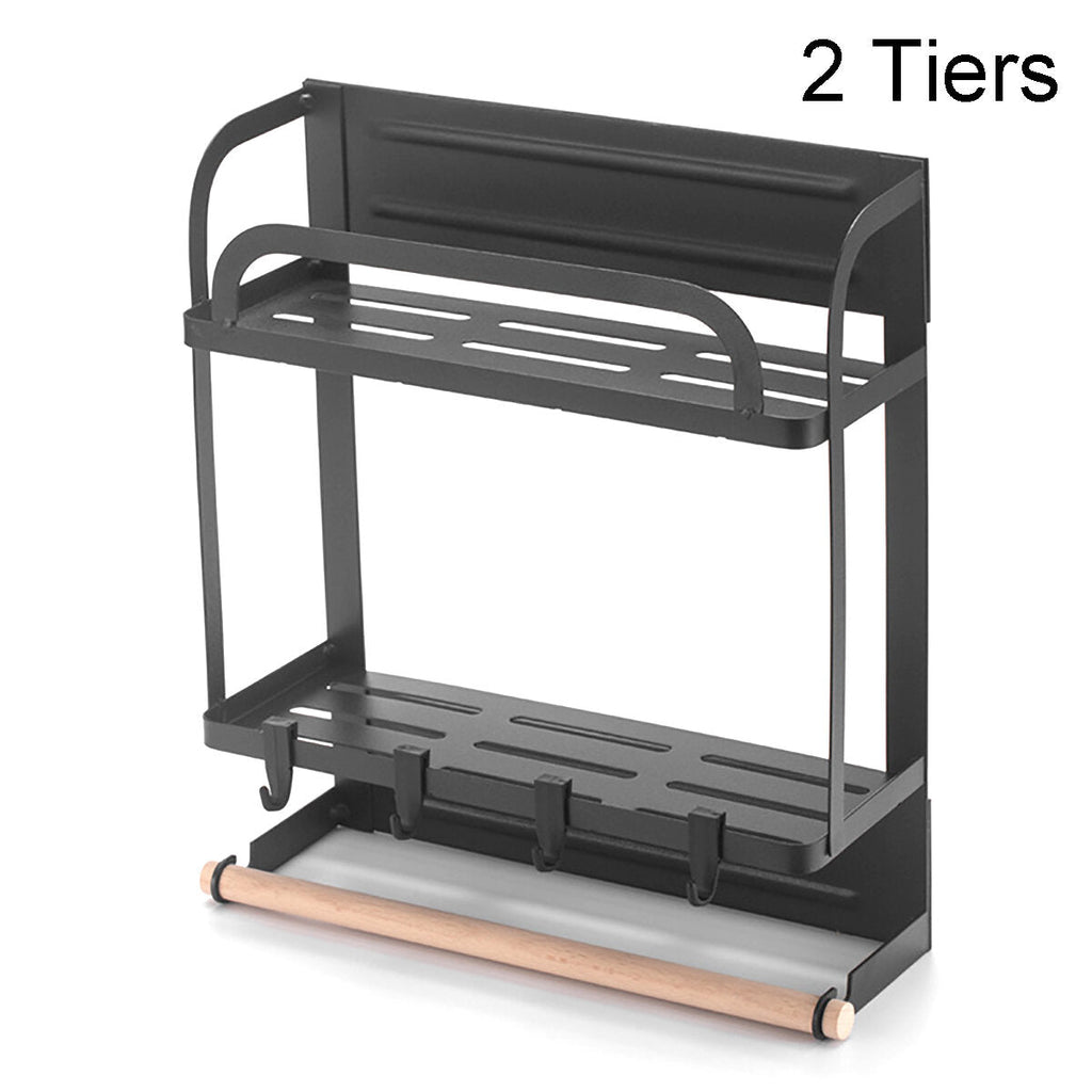 Kitchen Magnetic Organiser Rack Fridge Side Shelf Storage Holder