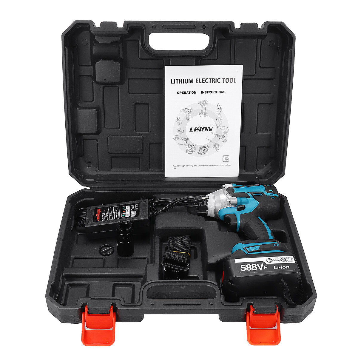 588VF 4000rpm Impact Wrench Brushless Cordless Rechargeable Electric Wrench Drill Socket
