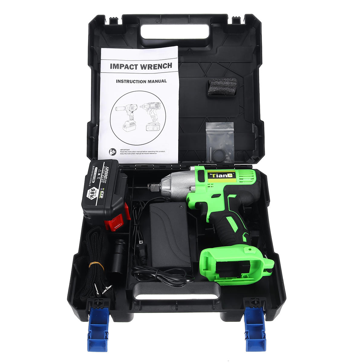 98VF 12000mAh Electric Cordless Impact Wrench Drill High Torque Power Repair Tools Kit