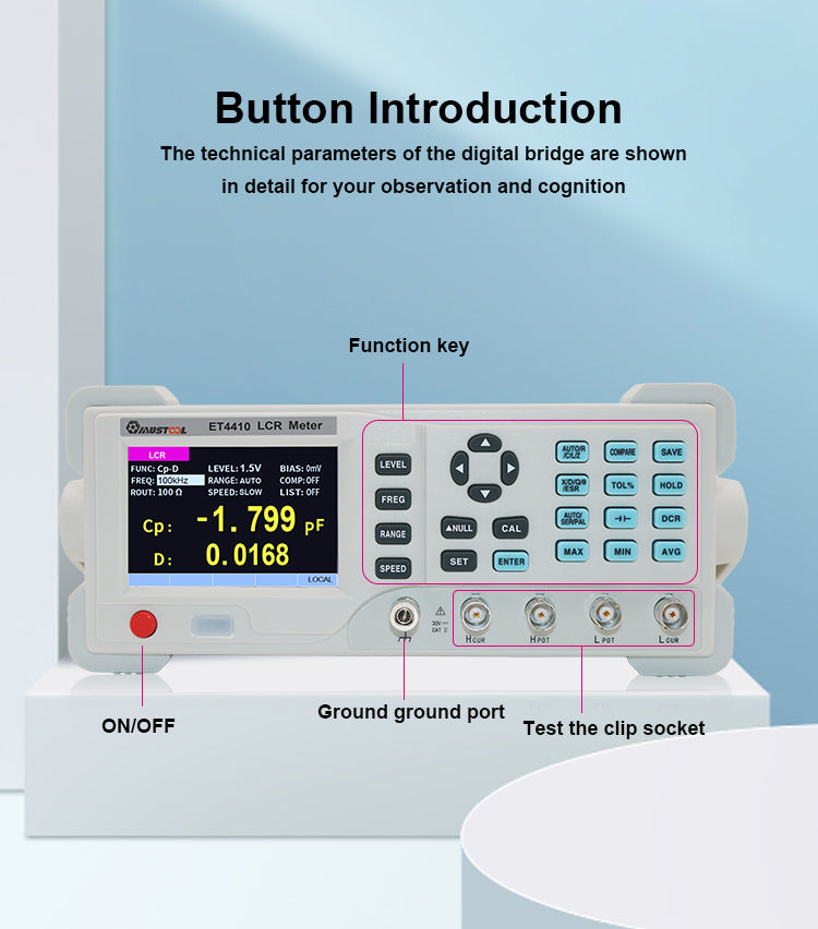 Desktop Digital Bridge Tester LCR Meter Capacitance Resistance Impedance Inductance Measure LCR Bridge LCR Meter